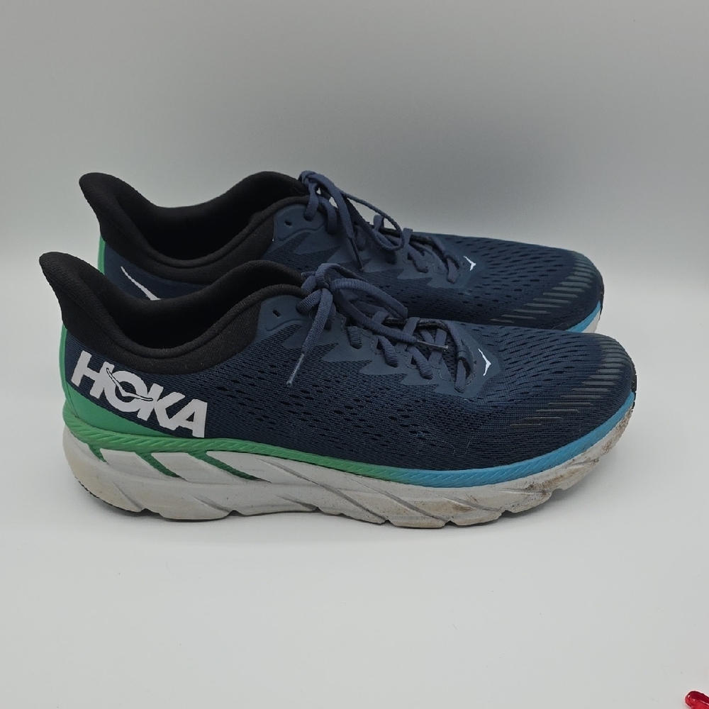 Hoka Men's Blue and Green Running Shoes - Picture 4 of 11